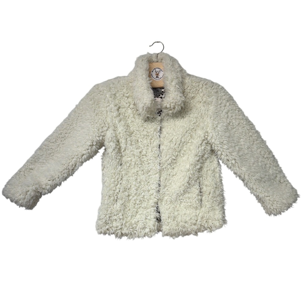 YAIRA Ivory‎ Faux Fur Shag Jacket Style FSAF408 Size S